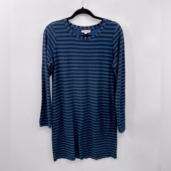 Jane and Delancey Dresses & Skirts - JANE & DELEANCEY S 100% Cotton blue-black stripe midi length Atheisure dress